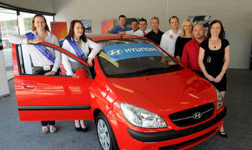 This year’s show girls entrants will go into the running to win a new car. Pictured are (from left) ring entrant Shari Holdsworth, beef entrant Shawnee Collier, Shepherds Retravision’s Darren Seed, Pacific Hyundai’s Paul Reeman, Westpac’s Chris Dawson, Advice Partner’s Rod Cartwright, Pacific Honda’s Joel Reeman, Stirling Homes’ Karen Bazzan, Jockey Club Hotel’s Murray Bradley and show administrator Melanie Green. This year’s show girls entrants will go into the running to win a new car. Pictured are (from left) ring entrant Shari Holdsworth, beef entrant Shawnee Collier, Shepherds Retravision’s Darren Seed, Pacific Hyundai’s Paul Reeman, Westpac’s Chris Dawson, Advice Partner’s Rod Cartwright, Pacific Honda’s Joel Reeman, Stirling Homes’ Karen Bazzan, Jockey Club Hotel’s Murray Bradley and show administrator Melanie Green.